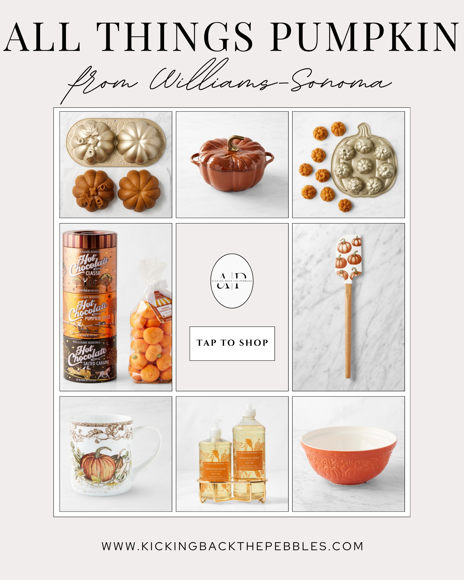Pumpkin season starts in the kitchen. 🍂🎃

The first fall finds from Williams Sonoma are here, and I am fully embracing pumpkin everything: pumpkin-shaped baking pans, a pumpkin Dutch oven, pumpkin spice hot chocolate, seasonal mugs, pumpkin mixing bowls, fall kitchen items, and cozy autumn home accents. If you are already planning your fall baking, Halloween treats, and Thanksgiving table, there are some pumpkin-inspired pieces to add to your wishlist.

From pumpkin desserts and pumpkin bread to cozy nights with hot chocolate, these fall kitchen essentials bring all the warmth of the season into your home. Think autumn entertaining, seasonal baking, pumpkin decor, and all things cozy for Fall 2026.

Everything is linked and ready to shop. 🍁

#Fall2026 #PumpkinSeason #PumpkinDecor #PumpkinSpice #WilliamsSonoma #FallKitchen #LTKFinds #CozySeason
 

 

#LTKSeasonal #LTKHome
