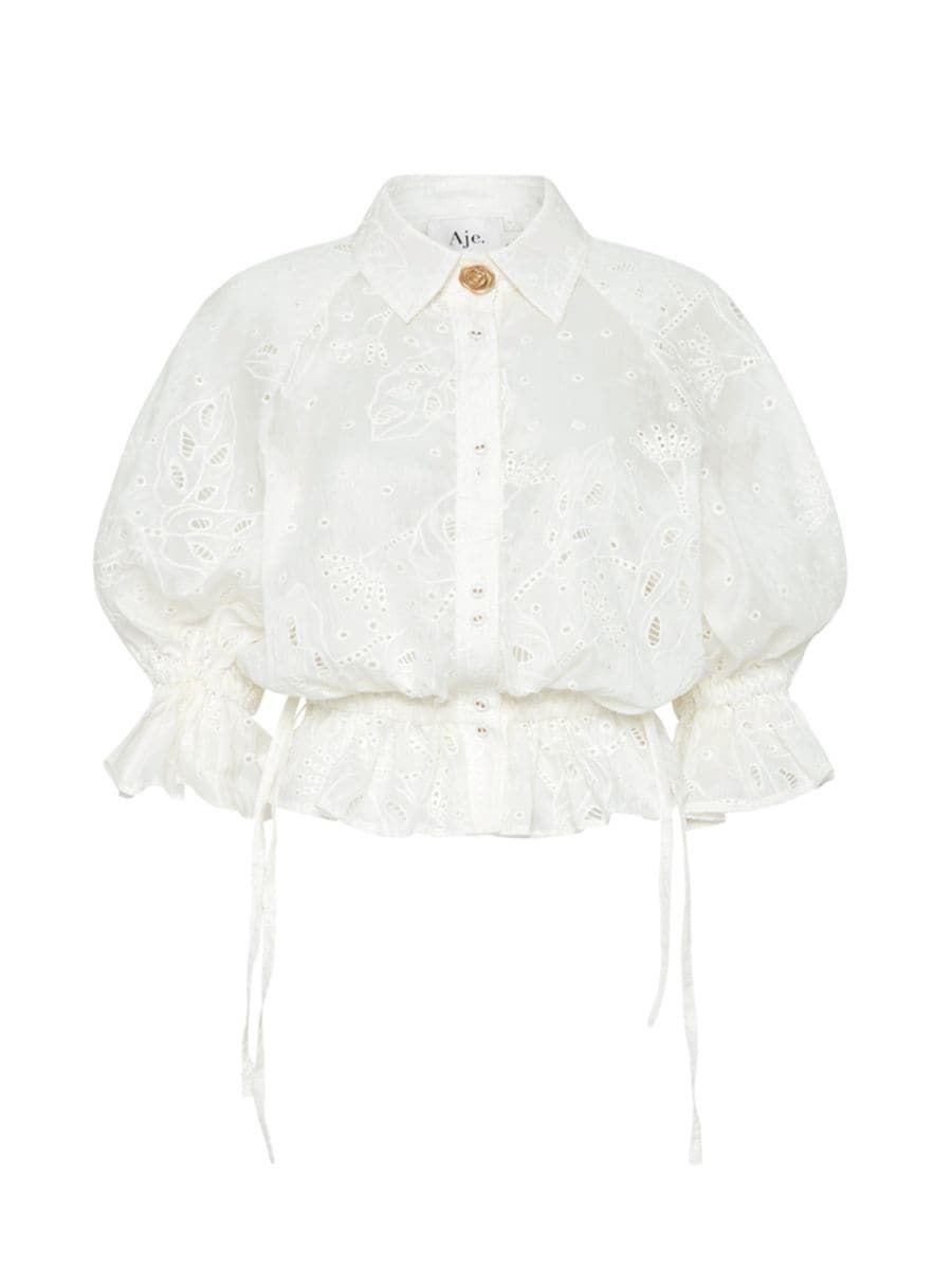 Zora Eyelet Blouson Top | Saks Fifth Avenue