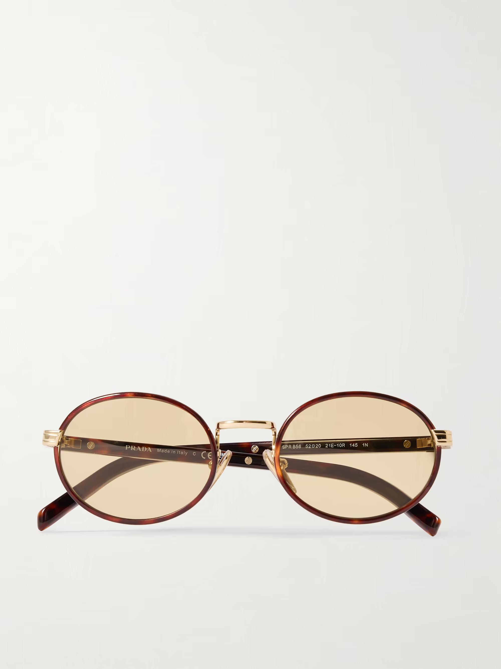 Oval-frame tortoiseshell acetate and gold-tone sunglasses | NET-A-PORTER (UK & EU)