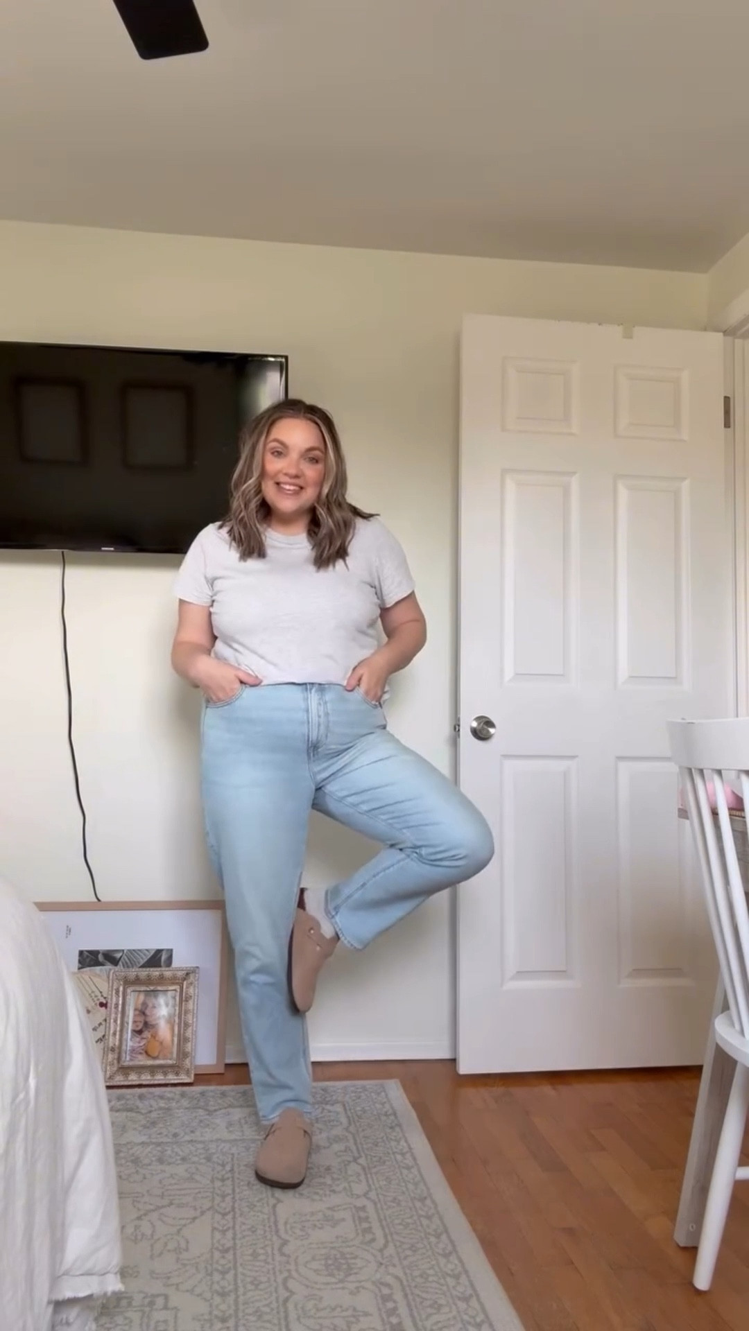 I’m 9 months postpartum and none of my clothes fit the way they used to. It has been a lot harder this time to not let the way my body looks have an impact on how I feel about myself. One thing I’m doing to try to combat this is buying myself some things that FIT and make me feel confident. I don’t have the budget to rebuild my whole wardrobe, so for now I’m starting with the basics. 

I love the way these jeans fit. The don’t emphasize my pooch. The wash is really nice, and I’m replacing an older pair that bags out earlier with these. I also love this basic tshirt. It doesn’t bag out throughout the day. And layers really nicely with other pieces in my wardrobe. 



#LTKmomlife #LTKMidsize #LTKootd