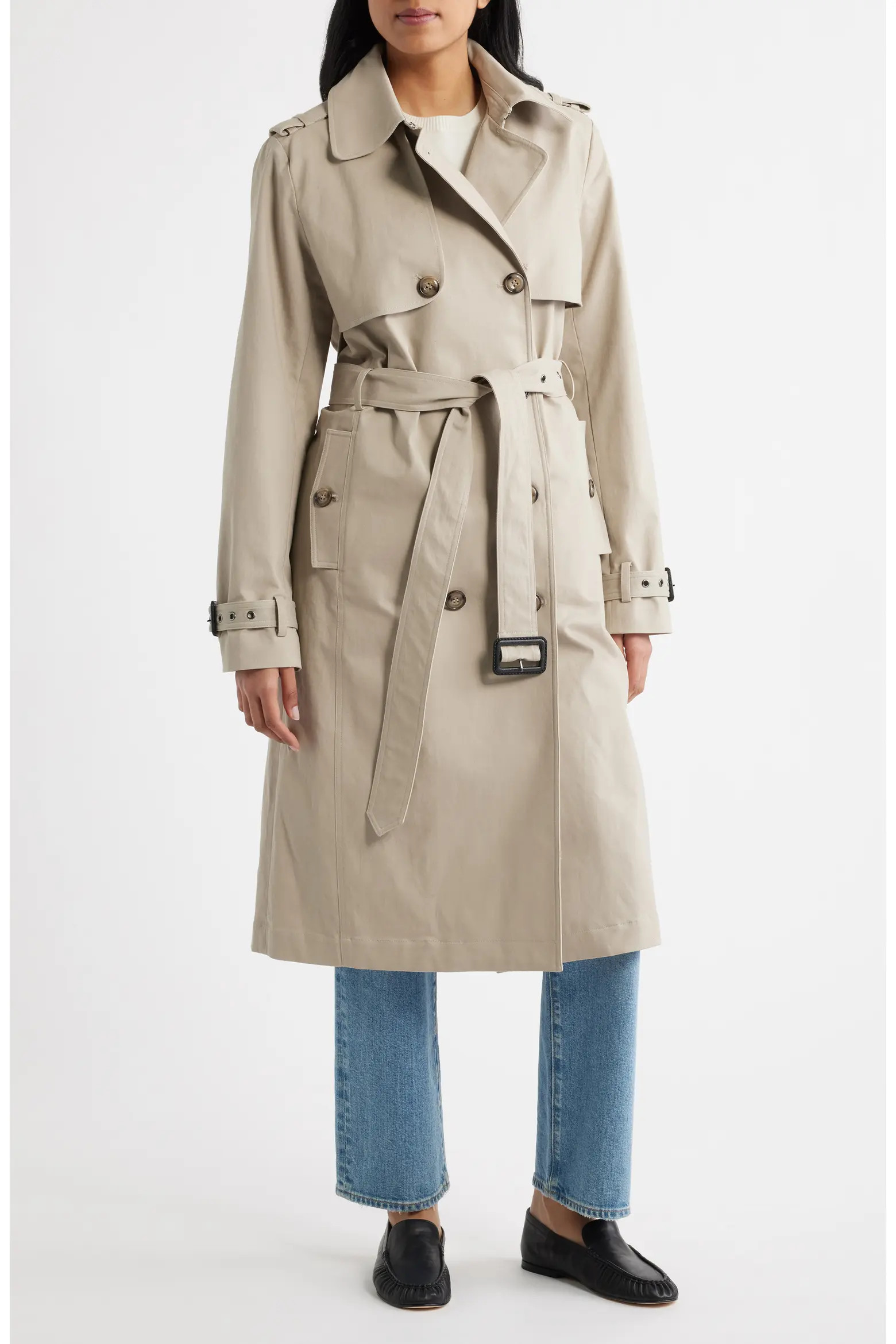 Belted Stretch Cotton Trench Coat (Women) | Nordstrom | Nordstrom