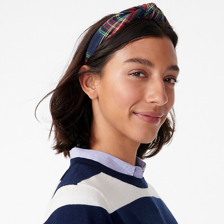 Knot headband in Stewart tartan | J. Crew US