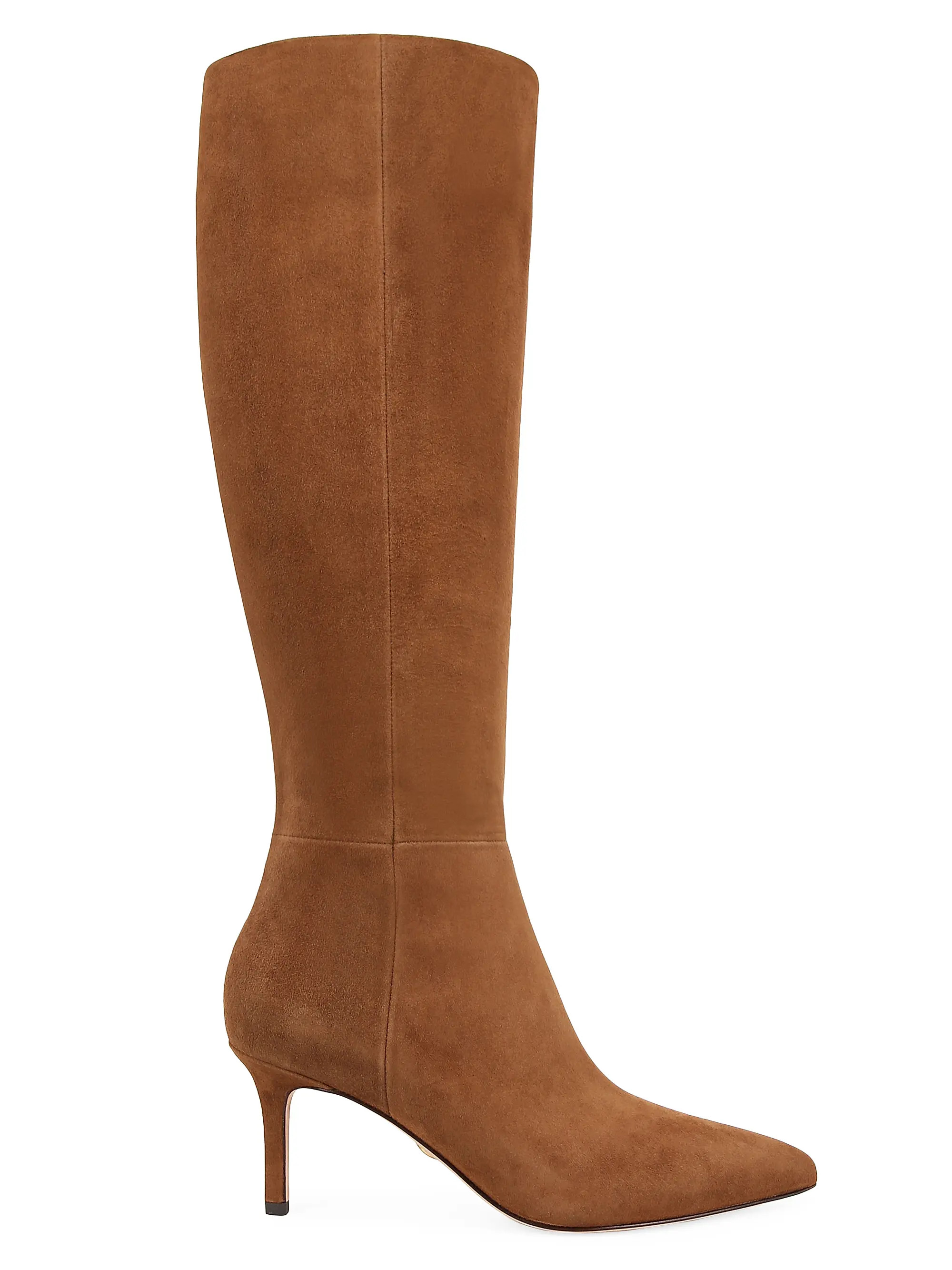 Shop Veronica Beard Lisa 70MM Tall-Shaft Suede Boots | Saks Fifth Avenue | Saks Fifth Avenue