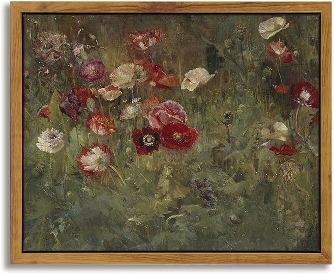 InSimSea Framed Canvas Wall Art Vintage Decor, Home Decor Classical Floral Scenic Oil Painting Ca... | Amazon (US)