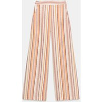 Zara - Striped Linen Wide Leg Pants - Multicolored - L - Woman | Zara US