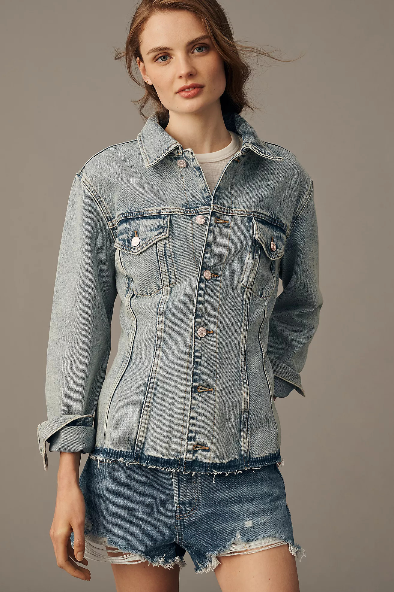 7 For All Mankind Cinched Denim Jacket | Anthropologie (US)