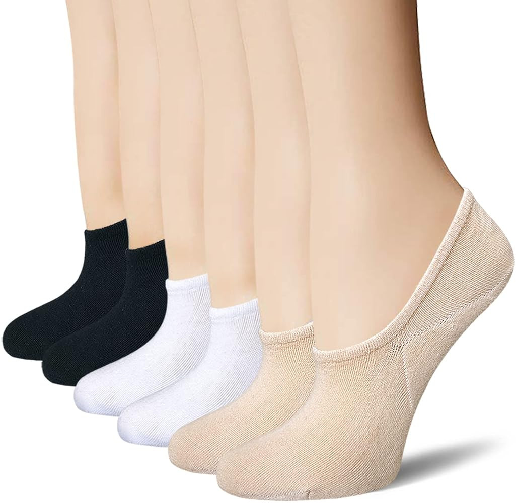 BERING No Show Socks Womens Low Cut Ankle Non Slip Footie for Flats Sneaker Slip On Loafer (6 Pai... | Amazon (US)
