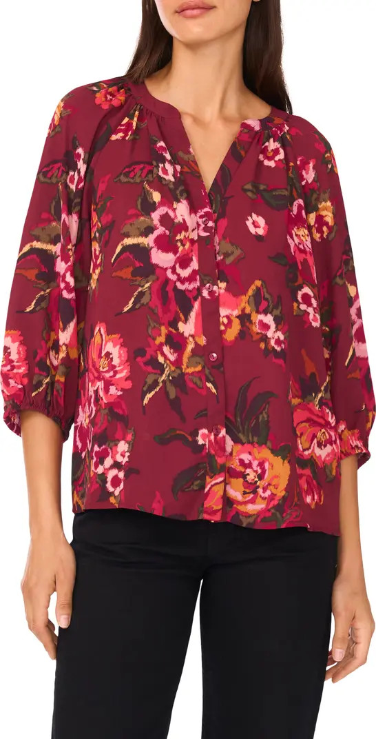 V-Neck Puff Sleeve Blouse | Nordstrom Rack