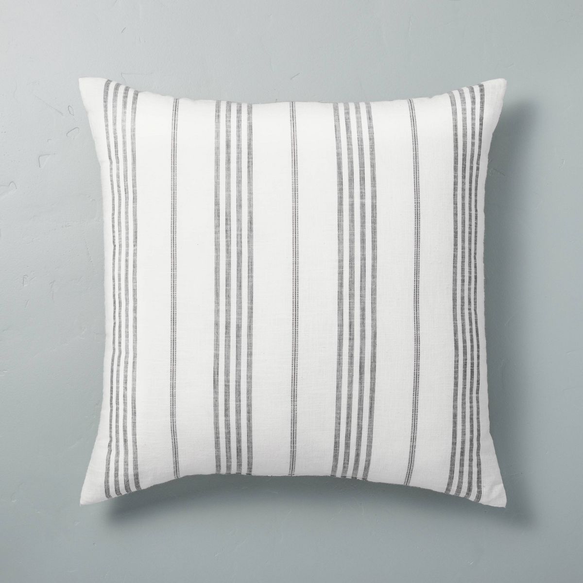 24"x24" Vertical Stripe Oversized Throw Pillow Sour Cream/Gray - Hearth & Hand™ with Magnolia | Target