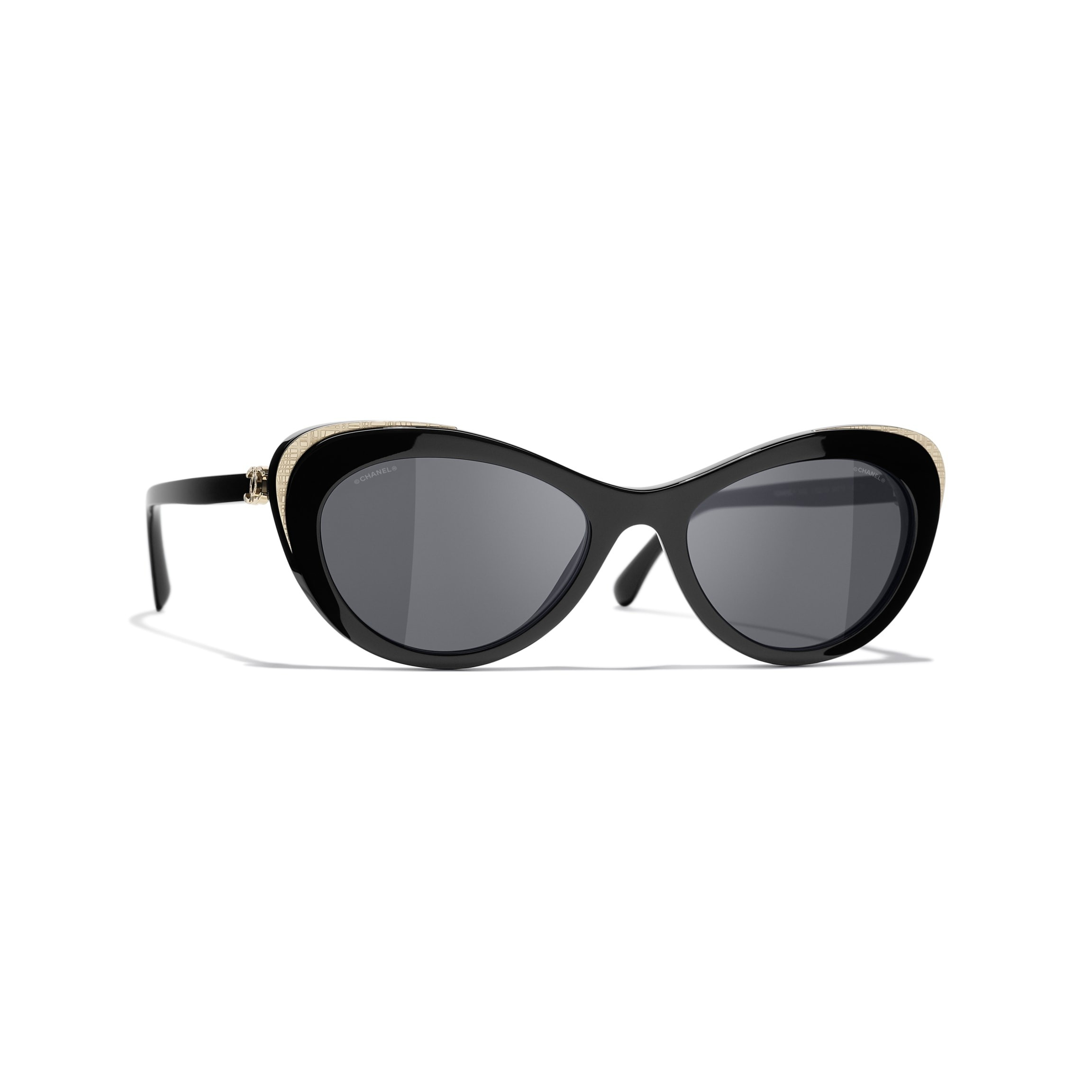 Cat Eye Sunglasses Black & Gold Cat Eye Sunglasses | CHANEL | Chanel, Inc. (US)