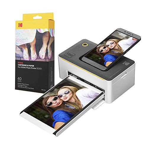 KODAK Dock Premium 4x6” Portable Instant Photo Printer (2022 Edition) Bundled with 50 Sheets | Full Color Photos, 4Pass & Lamination Process | Compatible with iOS, Android, and Bluetooth Devices | Amazon (US)