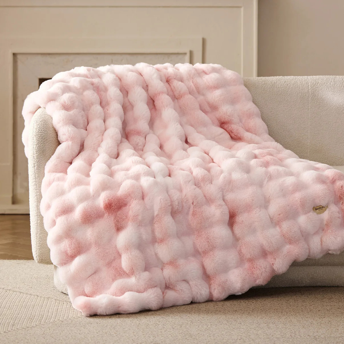Bubble Faux Fur Blanket, 870 GSM Plush | Bedsure | Bedsure