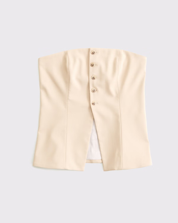 Strapless Button-Through Vest | Abercrombie & Fitch (US)