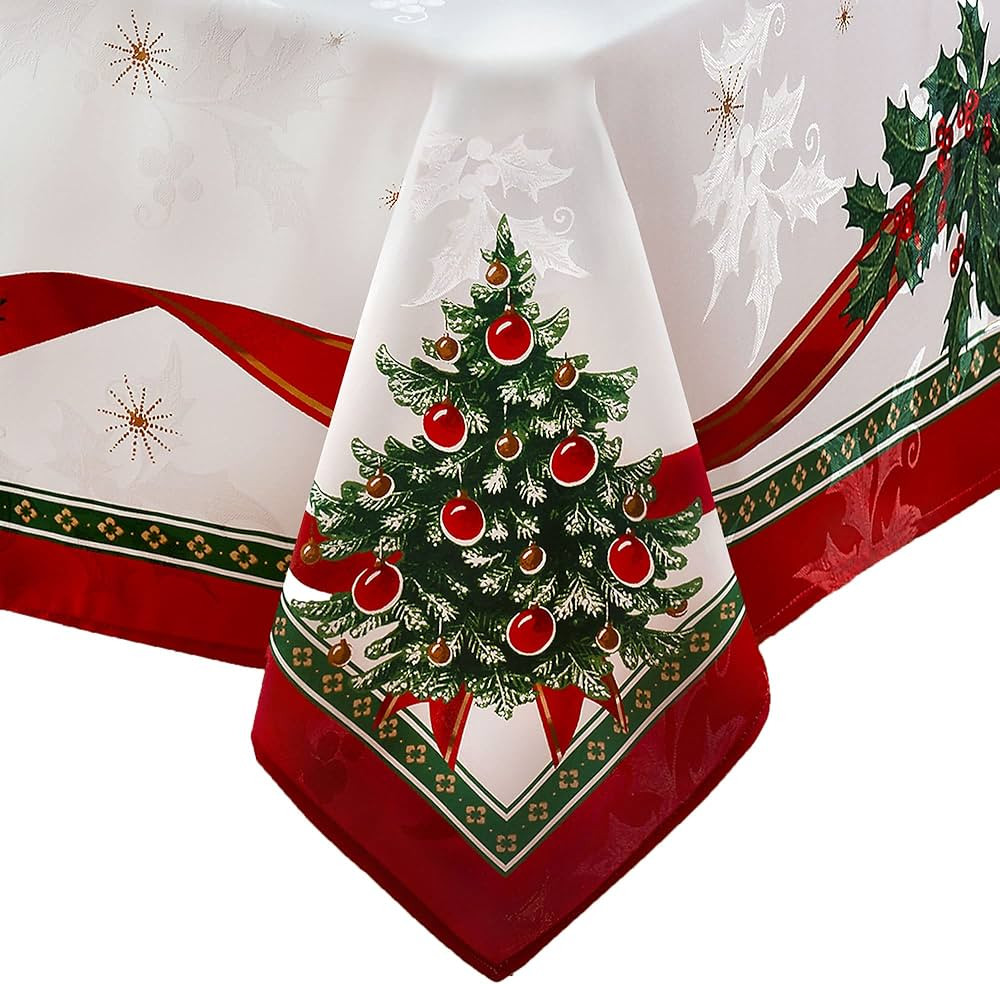Elrene Home Fashions Villeroy & Boch Toy's Delight Christmas Wrinkle Resistant Fabric Tablecloth,... | Amazon (US)