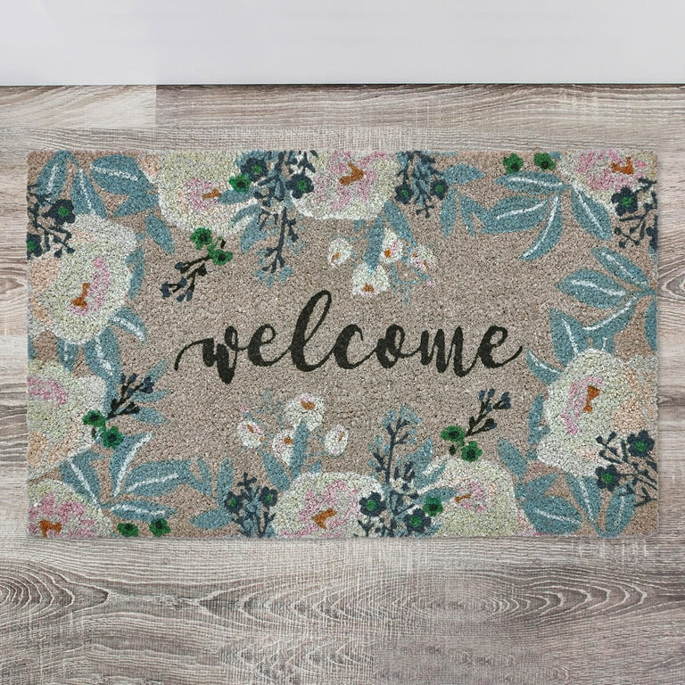 Floral Welcome Coir Doormat, 18" x 30" | Walmart (US)