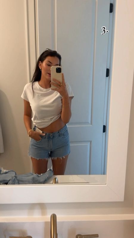 Fav jean shorts from Abercrombie!! Get 25% off ALL shorts + 15% off almost everything else. Use Tia’s code AFTIA to STACK an extra +15% off!

1. The Dad Short High Rise, size 28/6 
2. The Dad Short High Rise Curve Love, size 28/6
3. The 90’s Relaxed Cutoff Short, size 28/6
4. The High Rise Mom short Curve Love 4”, size 28/6

Spring Summer Vacation Denim Try On 

#LTKSaleAlert #LTKTravel #LTKVideo
