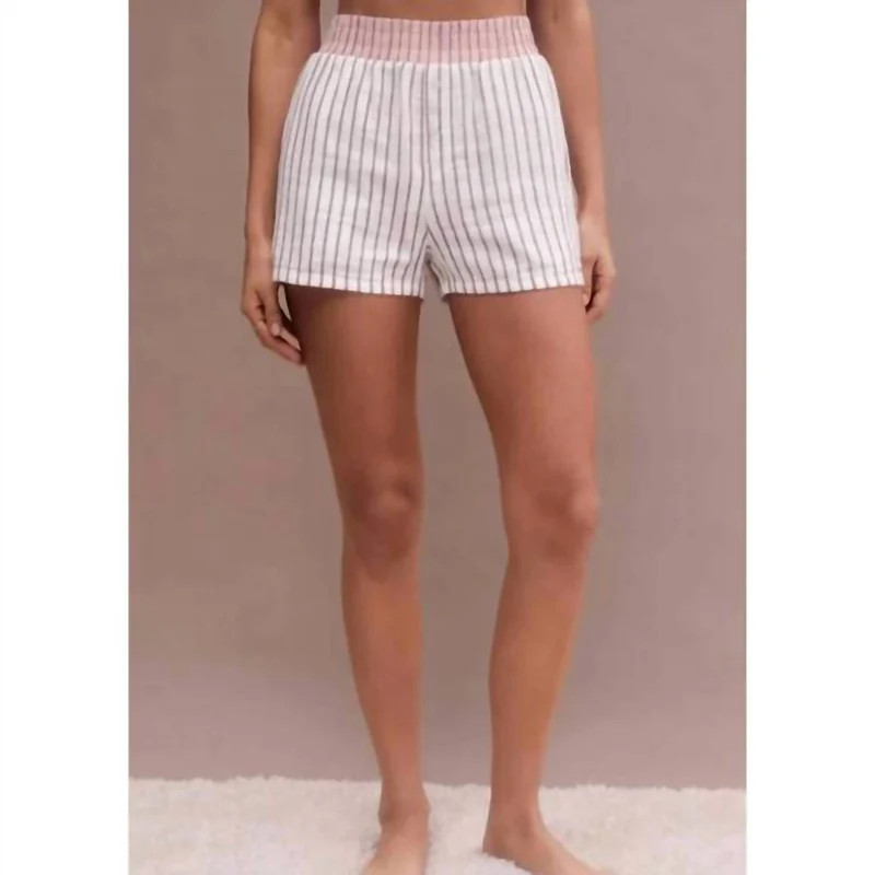Z Supply Hang Out Stripe Boxer In Bone - White - M | Verishop