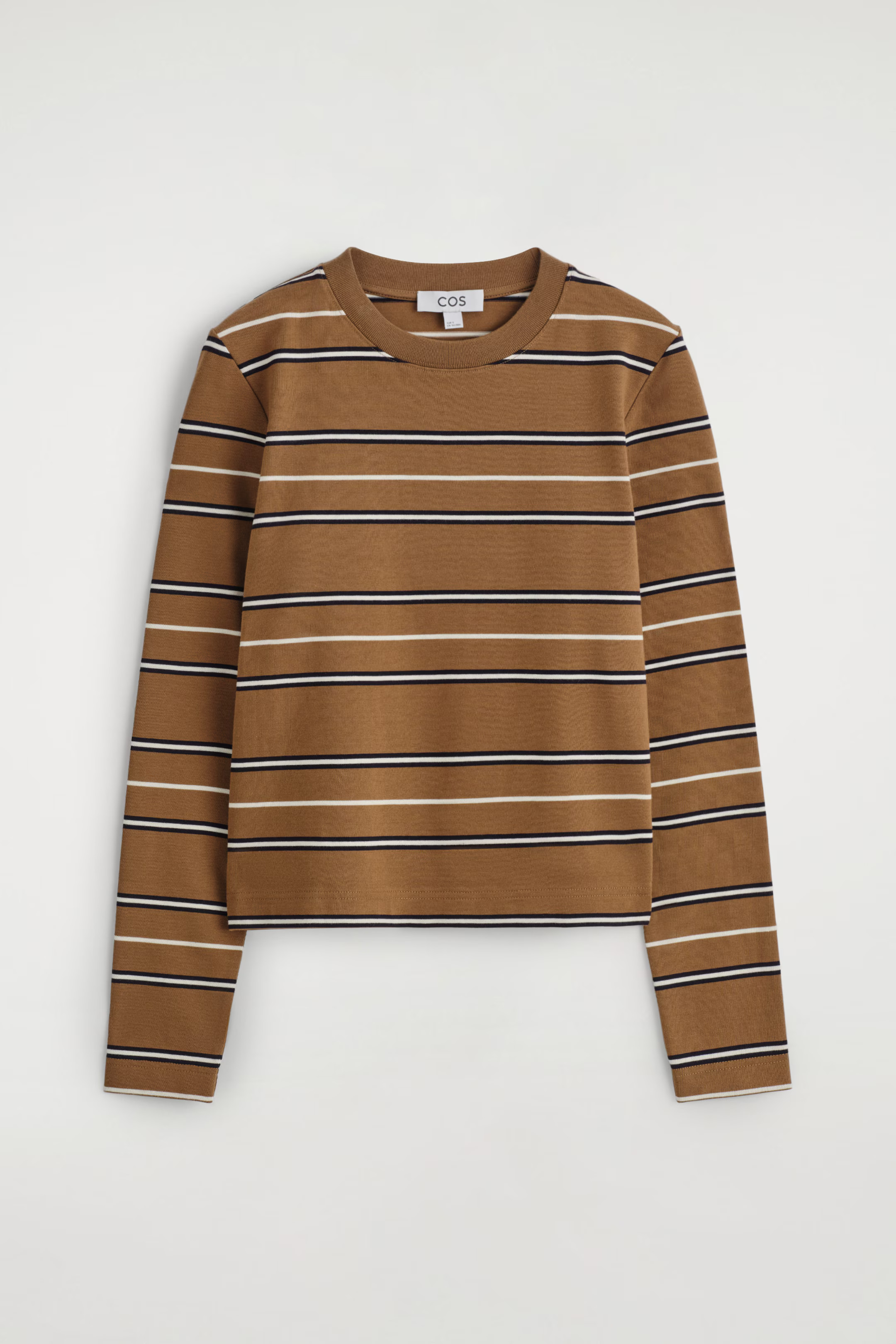 CLEAN CUT REGULAR LONG-SLEEVED T-SHIRT - BROWN / STRIPED | COS | COS (EU)
