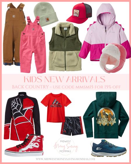 Kids New Arrivals from Back Country 

Use code MMSM15 for 15% off, some exclusions apply (full price items only, one time use). 

Fall outfits | fall fashion | kids clothing | outerwear | overalls | sweater vest | toddler clothes | Adidas set | Vans shoes | Carhartt beanie | pullover | Columbia | jacket | coat | waterproof hiking shoes | hat  

#LTKkids #LTKSeasonal #LTKstyletip