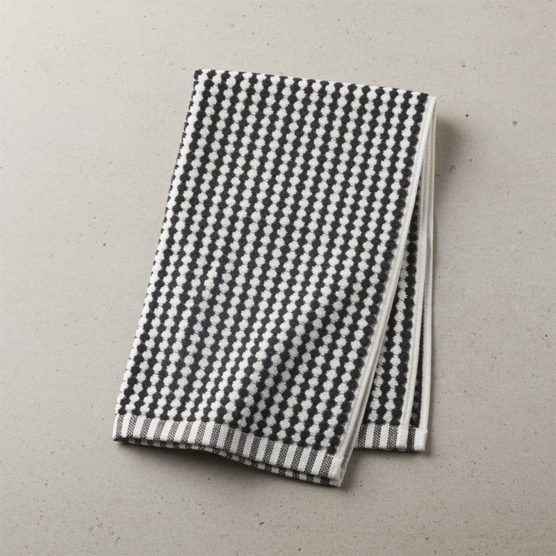 Lena Black and White Hand Towel + Reviews | CB2 | CB2