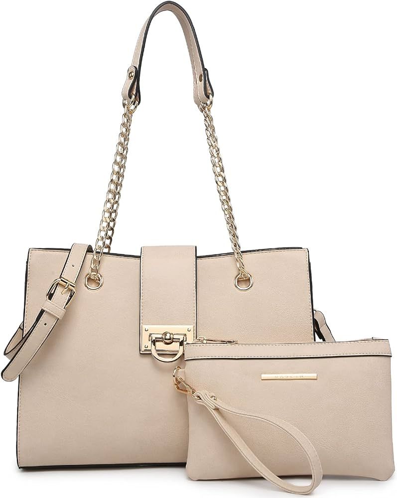 Dasein Leather Handbag Tote Hobo Bag for Women Shoulder Purse Top Handle Satchel Bag with Matchin... | Amazon (US)