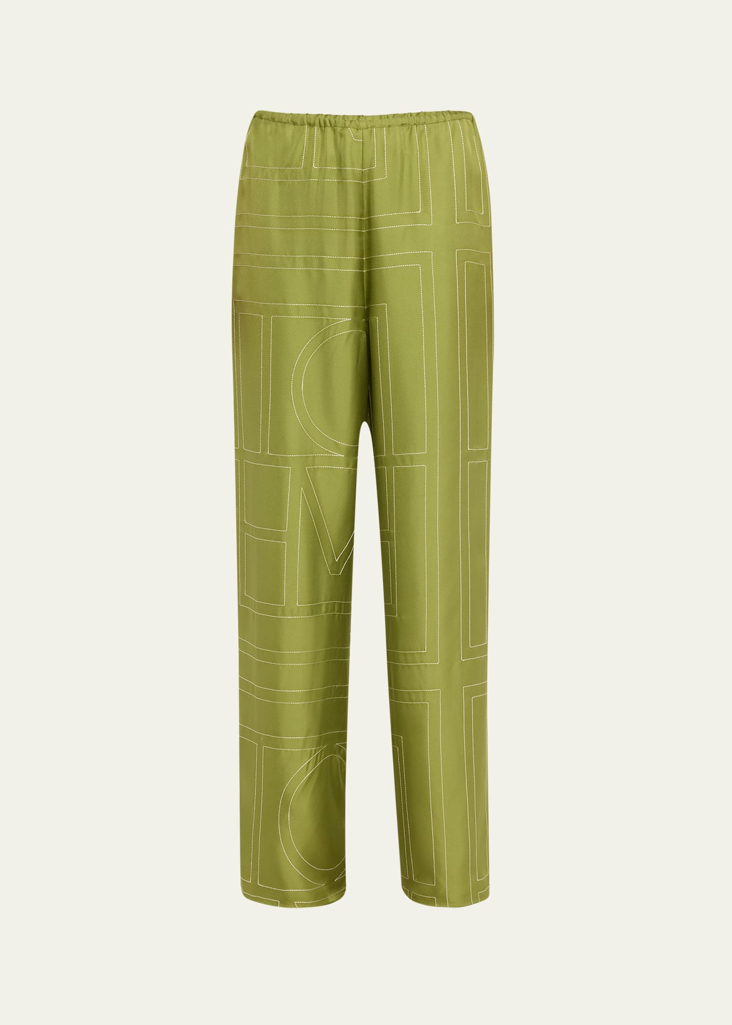 Toteme Monogram Silk Pajama Bottoms | Bergdorf Goodman
