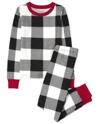 Unisex Kids Matching Family Christmas Long Sleeve Thermal Buffalo Plaid Snug Fit Cotton Pajamas |... | The Children's Place