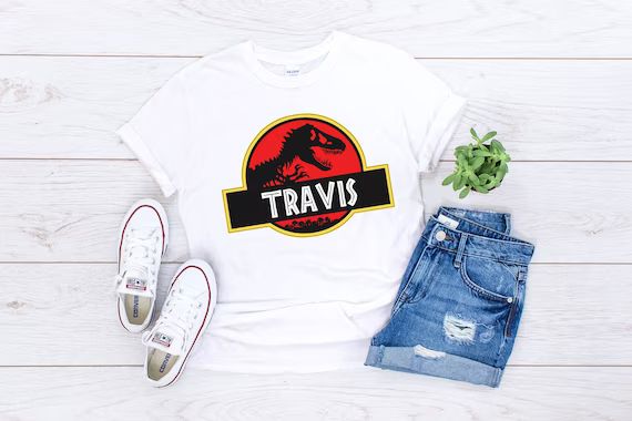 Dinosaur Birthday ShirtName Asaurus Custom Shirt Tee Tees T-Shirt Jurassic Dinosaur Shirt Baby Cl... | Etsy (US)