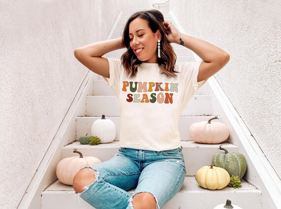 Pumpkin Season Shirt, Retro Fall Shirt, Autumn Thanksgiving Shirts, Fall Shirts For Women, Cute F... | Etsy (US)