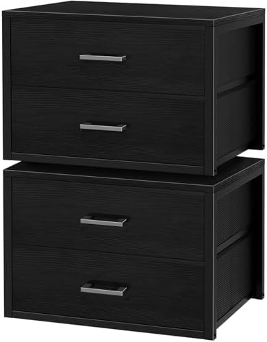 Stackable Storage Drawers Closet Organizers and Storage Fabric 2 Drawer Dresser for Bedroom Set o... | Amazon (US)