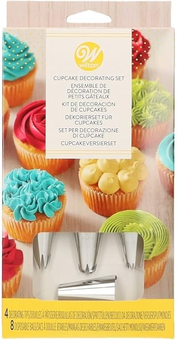 Wilton Cupcake Decorating Set, Piping Bags And Tips Set Steel Icing Tips With Plastic Decorating ... | Amazon (US)