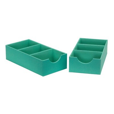 Household Essentials Set of 2 3-Section Drawer Trays Seafoam | Target