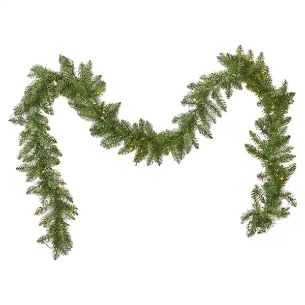 9-foot Fraser Fir Pre-lit LED Garland by Christopher Knight Home - led - clear | Bed Bath & Beyond