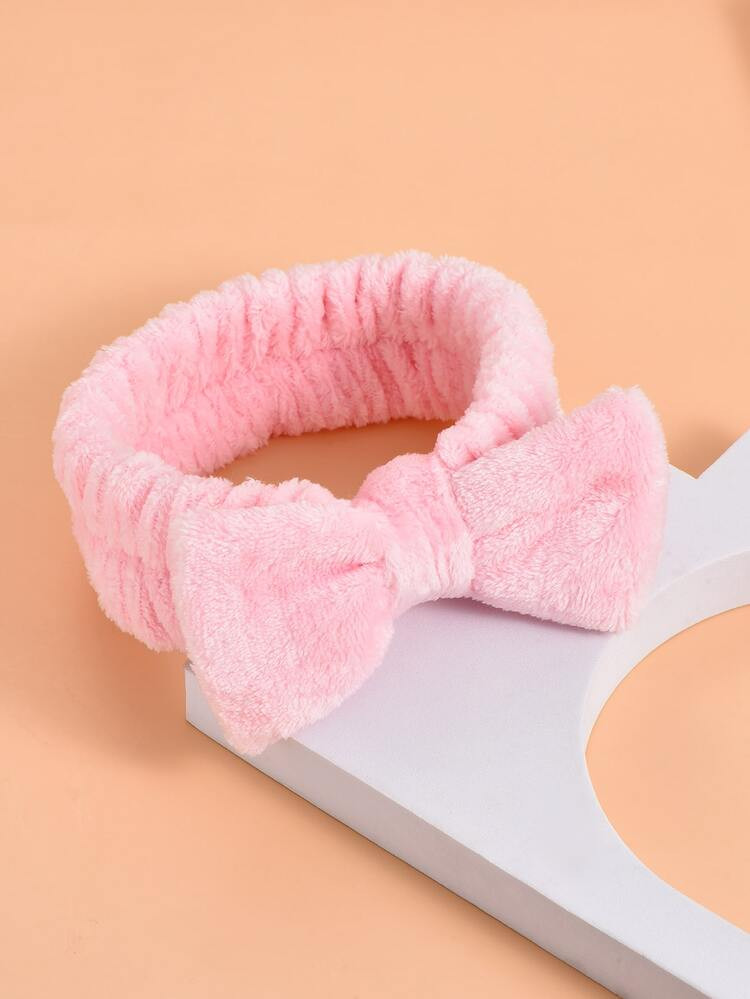 1pc Bow Decor Bath Headband, Soft Cute Elastic Bow Hair Wrap For Women And Girls, Wash Face Turba... | SHEIN