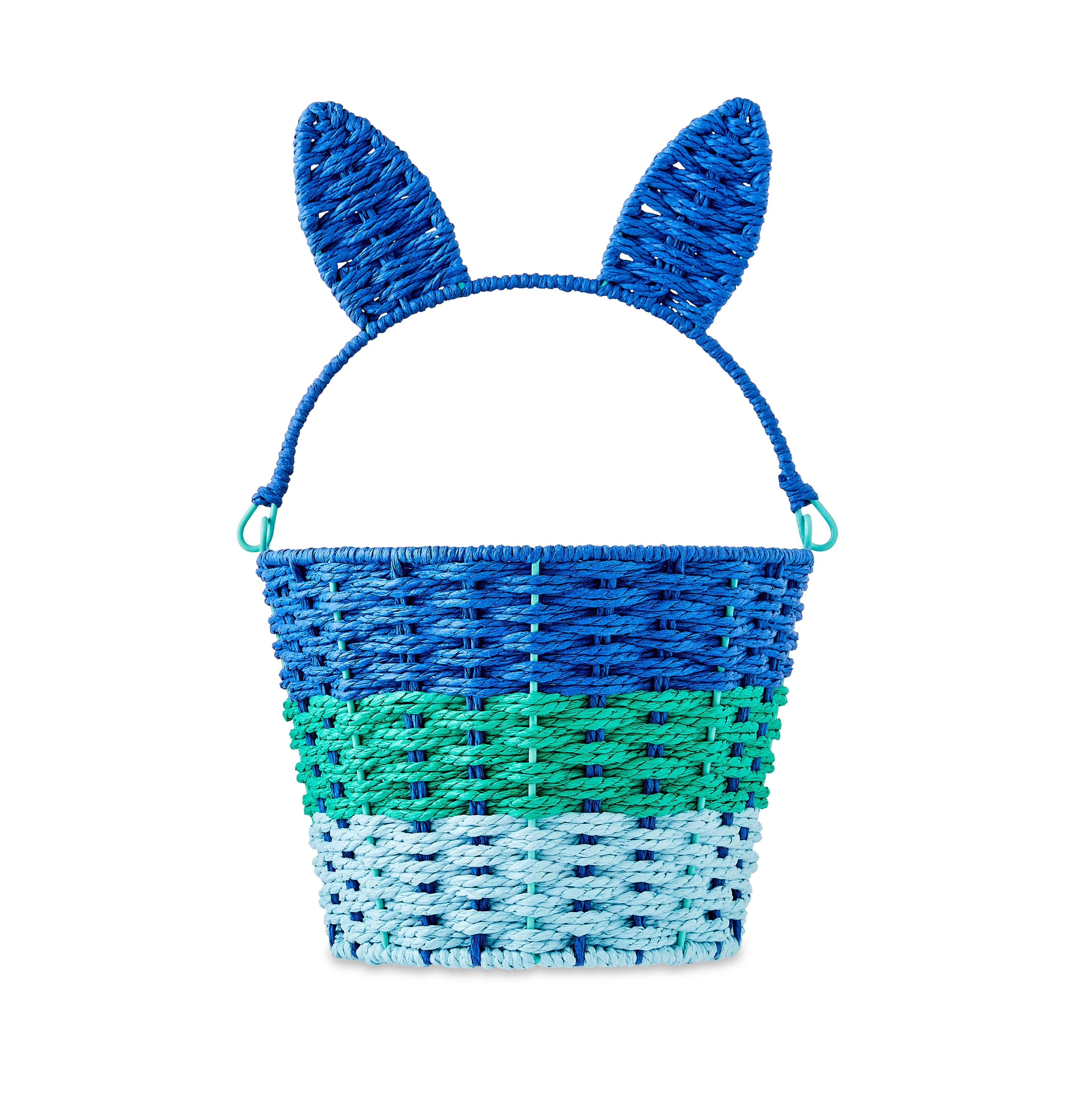 Easter Blue Paper Bunny Ear Basket, 9 in x 14.5 in, by Way To Celebrate | Walmart (US)