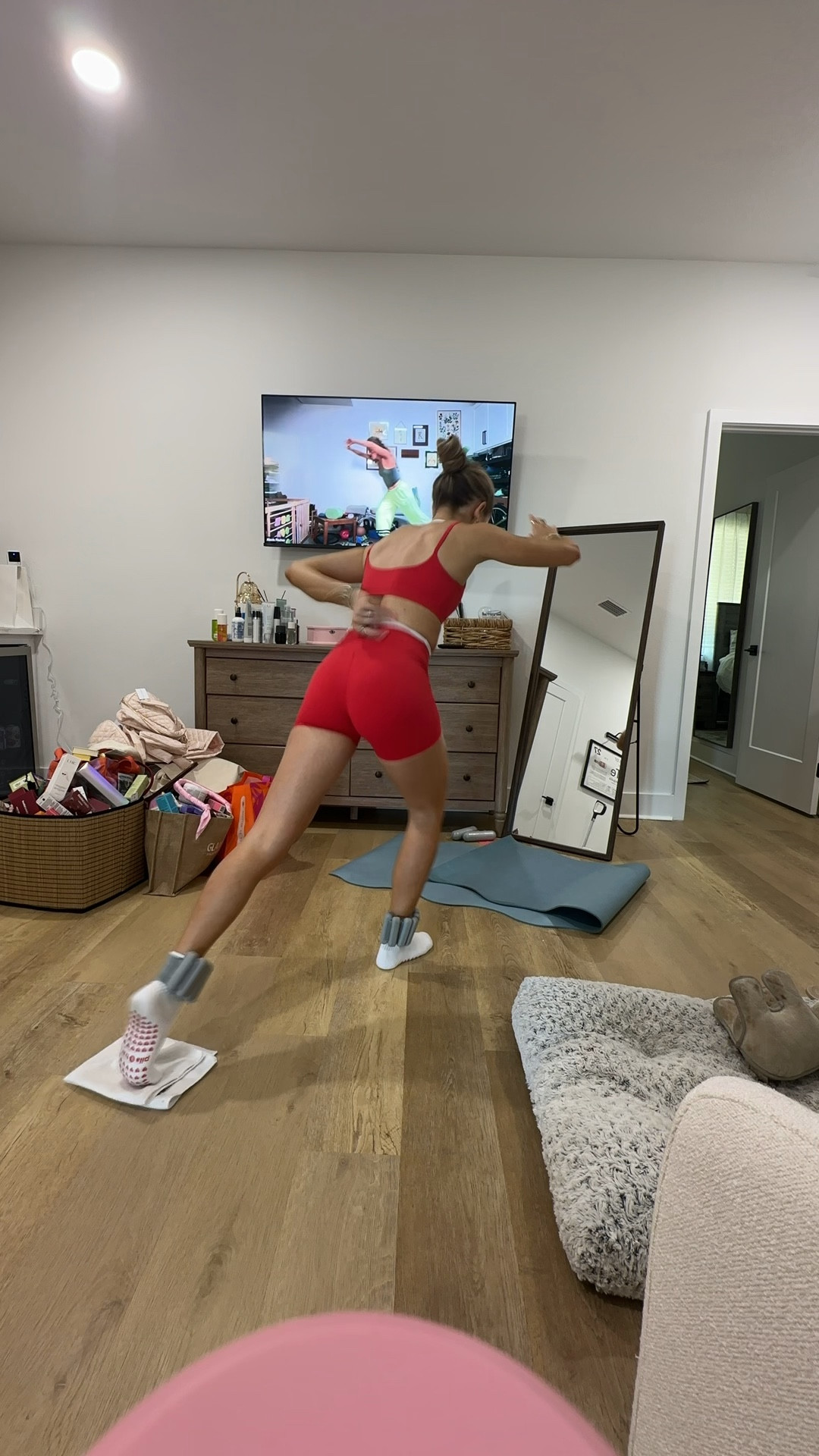 Amazon size XS OMKAGI Workout Sets for Women Cute Doubel Layer Open Back Sports Bras Gym Shorts Outfits

My workout and workout gear for my daily workout. I take pilates classes from @lexfish on Instagram she has a whole online platform and membership! Most of my pilates gear and tools are from Bala. Bala use code SLOANE15. 
#workoutgear #workoutwear #pilates #ootd #outfit #athleticwear #athleticoutfit #bikershorts #sportsbra #pilatesoutfit #athleisure #bala #pilatesworkout #pilateslovers #pilatestiktok #balabangles

#LTKfitnessgoals #LTKActive #LTKmorningroutine