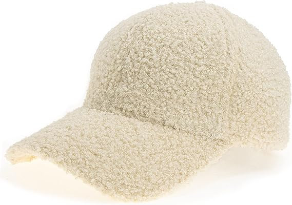 Lamb-Wool Baseball-Caps Warm-Winter Teddy-Fleece Hip-Hop Cap for Men Women Outdoor Travel | Amazon (US)