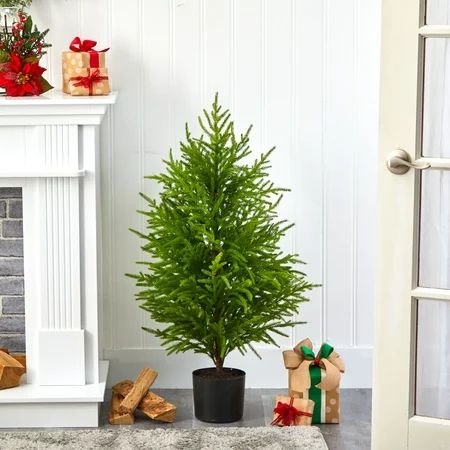 Nearly Natural 40 Green Norfolk Island Pine Natural Look Artificial Christmas Tree | Walmart (US)