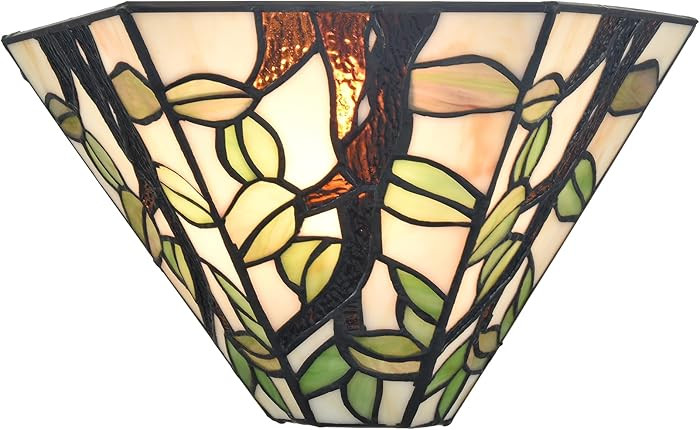 SAMTEEN Tiffany Style Wall Sconce 11 Inches 1-Light Stained Glass | Amazon (US)