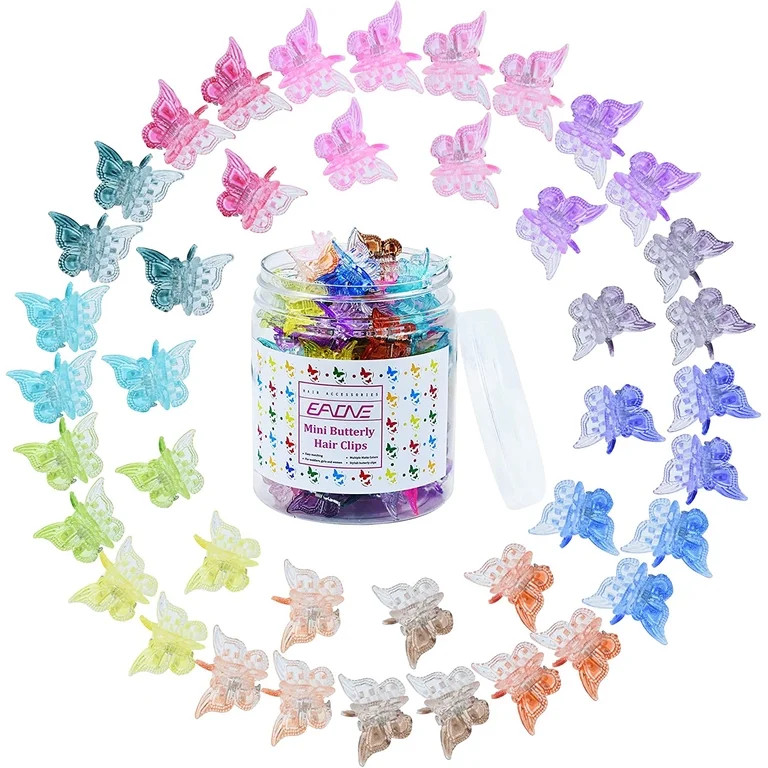50 Pieces Butterfly Hair Clips Pastel Hair Clips Mini Cute Clips Hair Accessories for Hair 90s Gi... | Walmart (US)