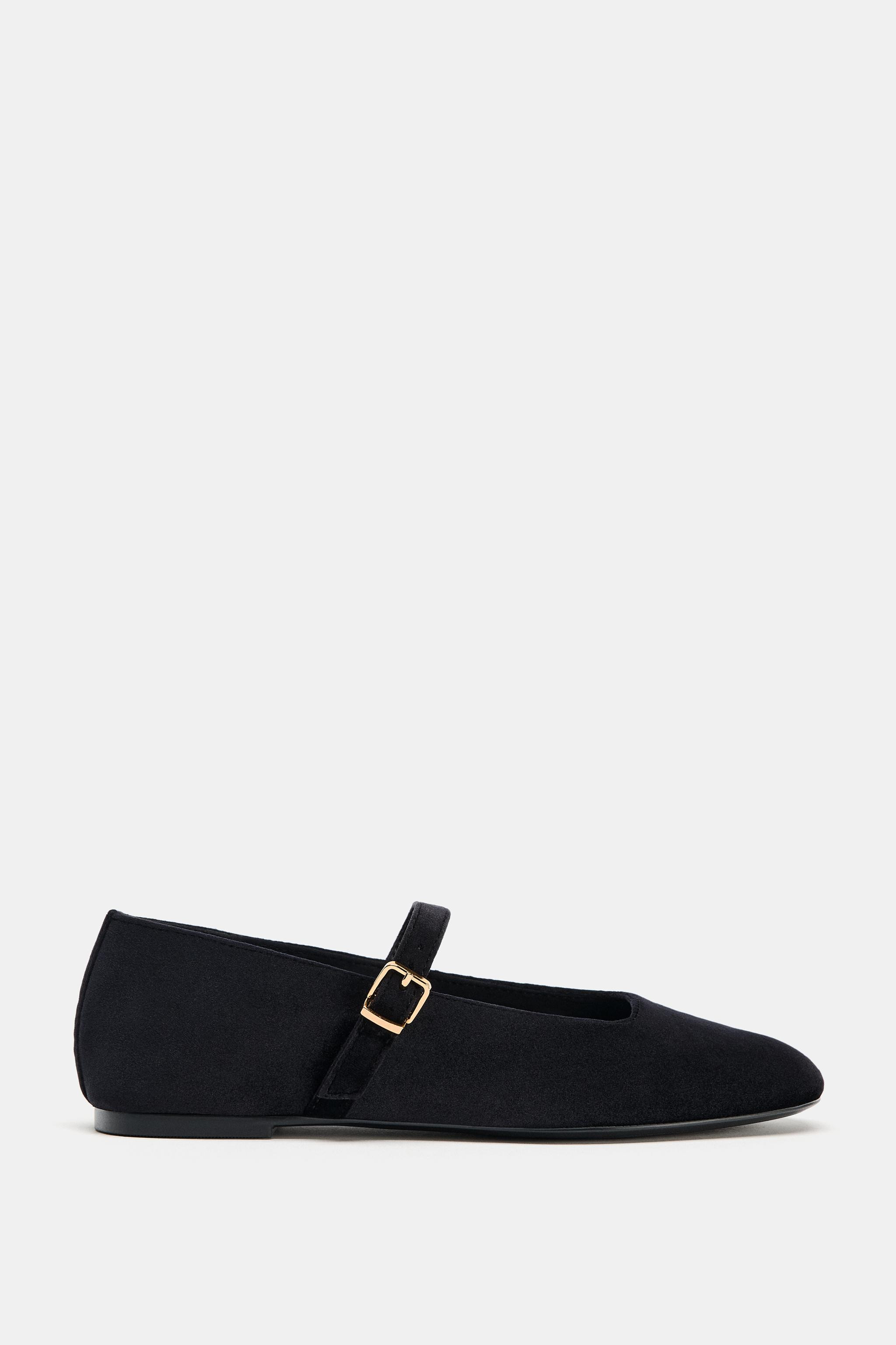 VELVET EFFECT BUCKLE BALLET FLATS | Zara FR