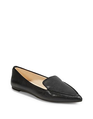 Karl Lagerfeld Paris Destine Pointed Leather Slip-On Shoes-BLACK-5 | The Bay (CA)