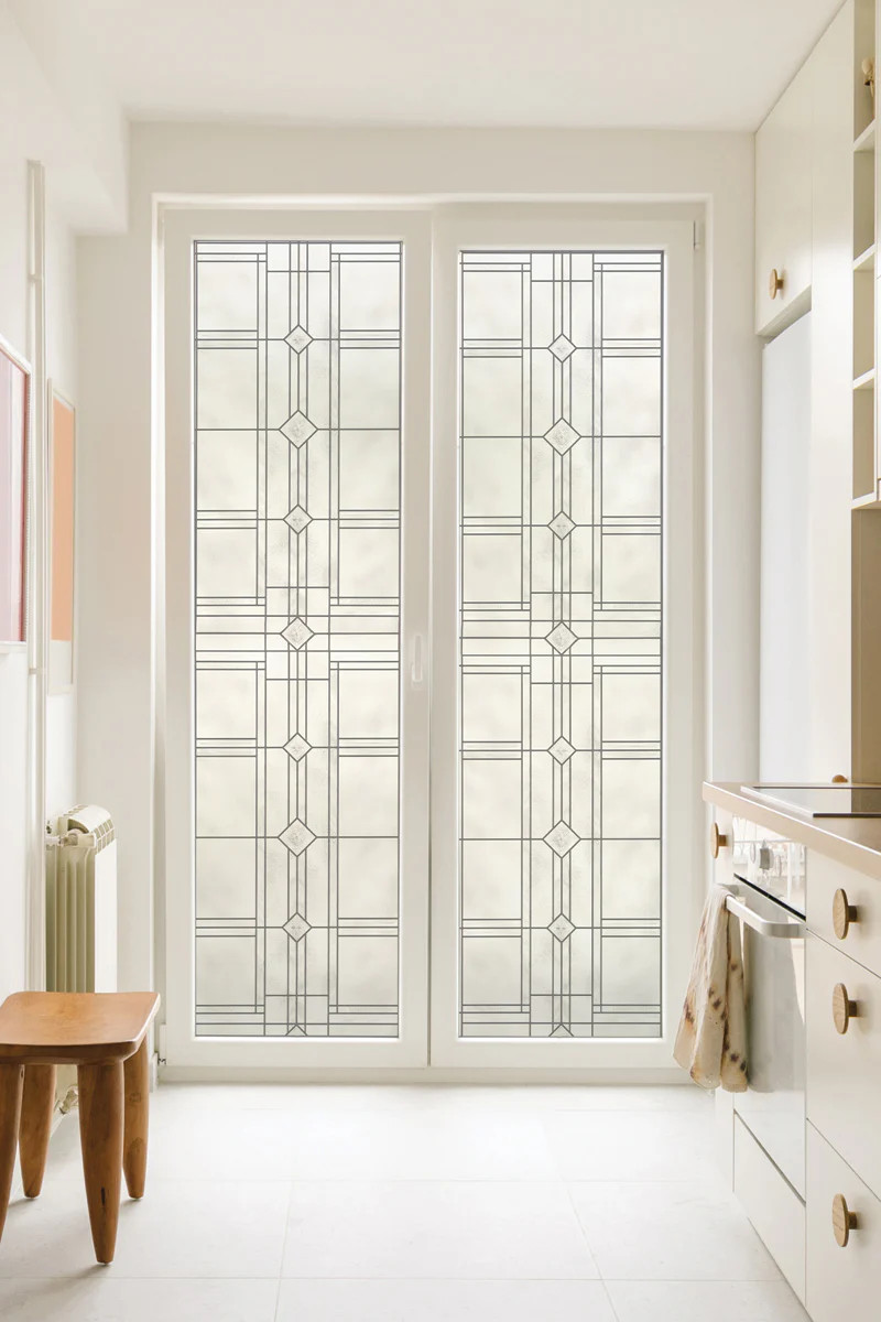 Geneva | Window Film with Textured Leaded Glass Pattern | Made in USA | Artscape