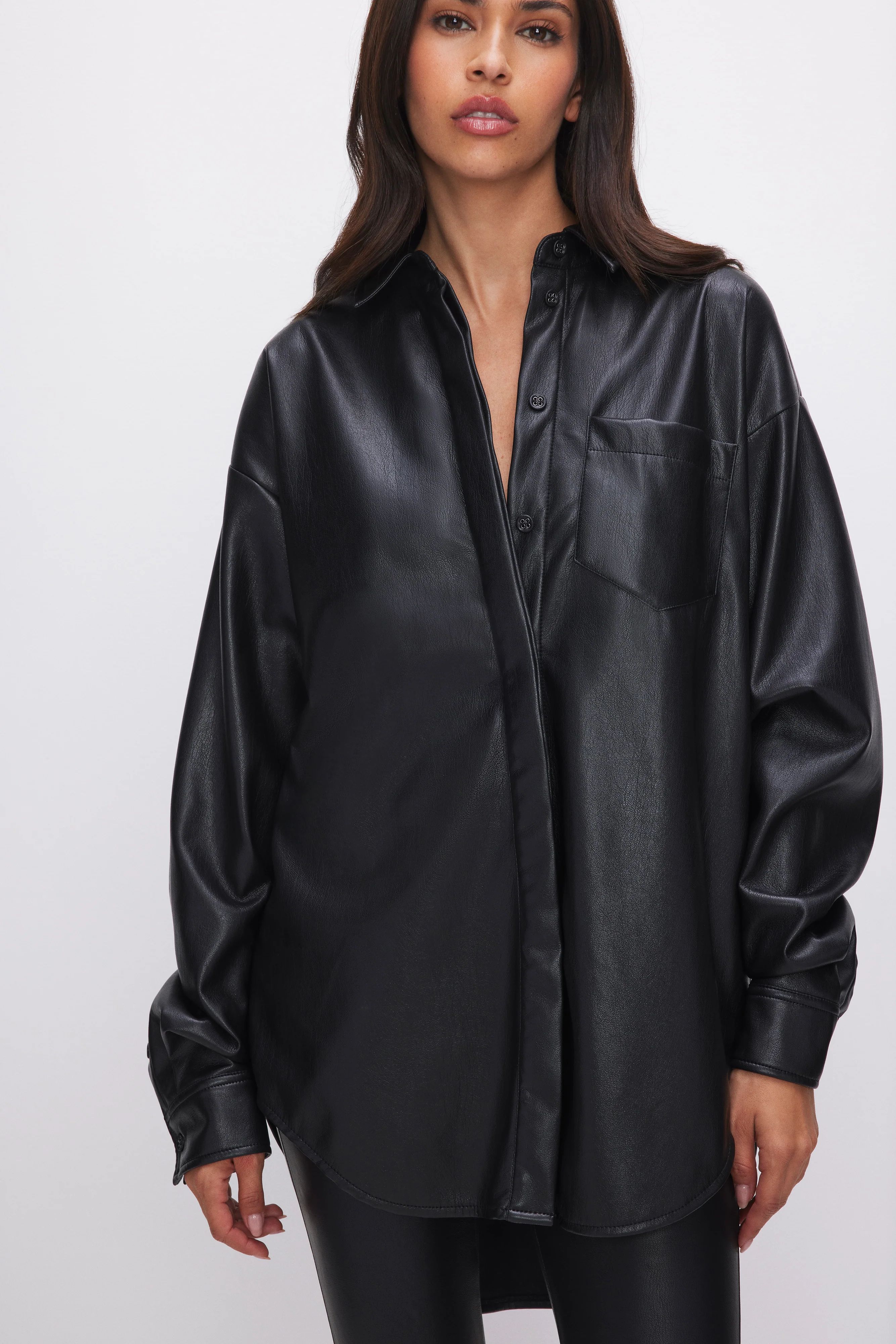 FAUX LEATHER SHIRT | Good American