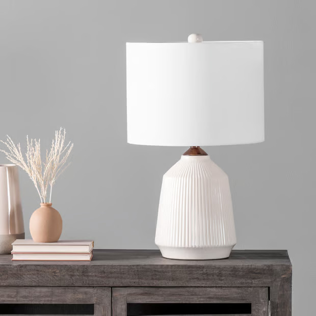 Alva 24-inch Bridget Ceramic Table Lamp Cream Lamp | Rugs USA