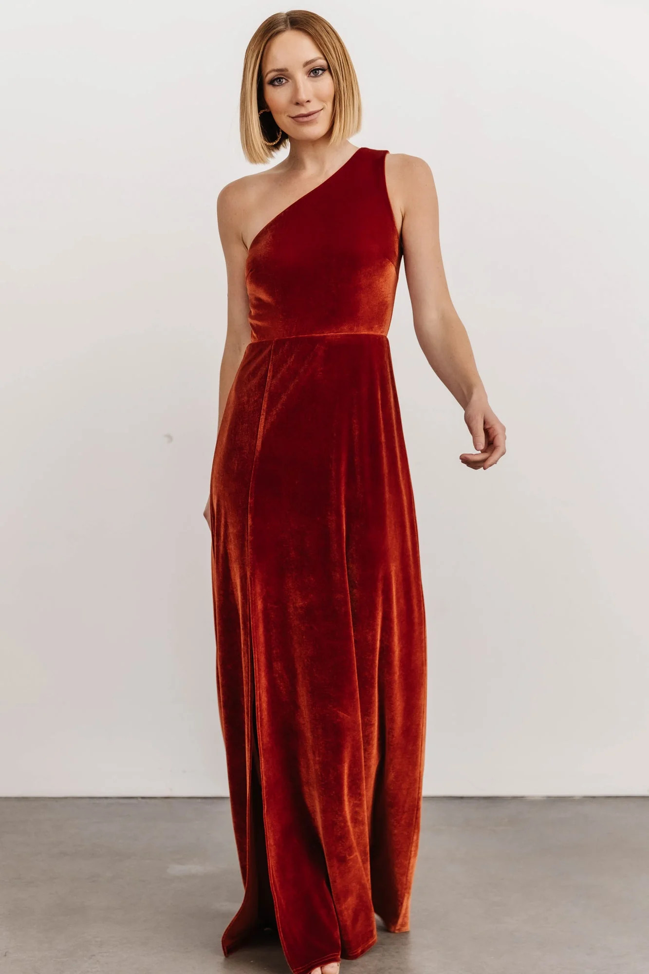Tatiana Velvet One Shoulder Maxi Dress | Baltic Born