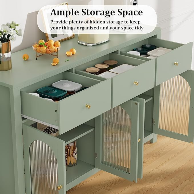 FINETONES Buffet Cabinet with Storage, 55.1" Large Sideboard Buffet Cabinet, Farmhouse Kitchen Ca... | Amazon (US)