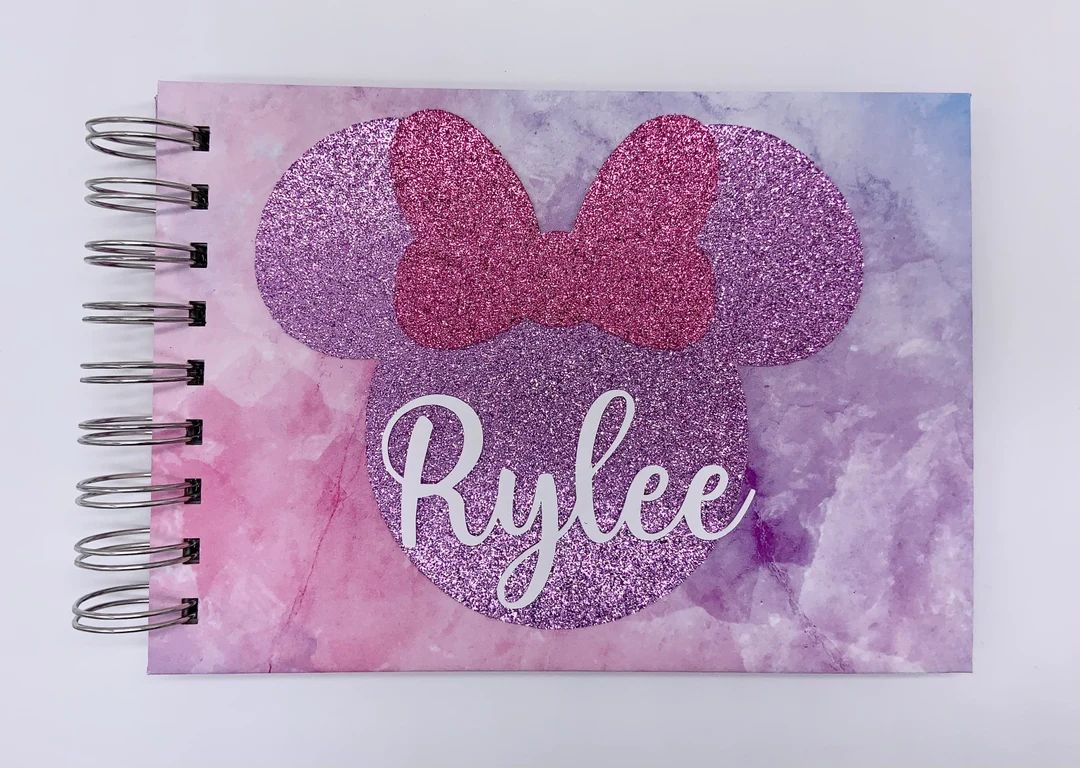 Disney Autograph Book Minnie, Pink and Purple Watercolor, Glitter Minnie Mouse, Disney World Disn... | Etsy (US)