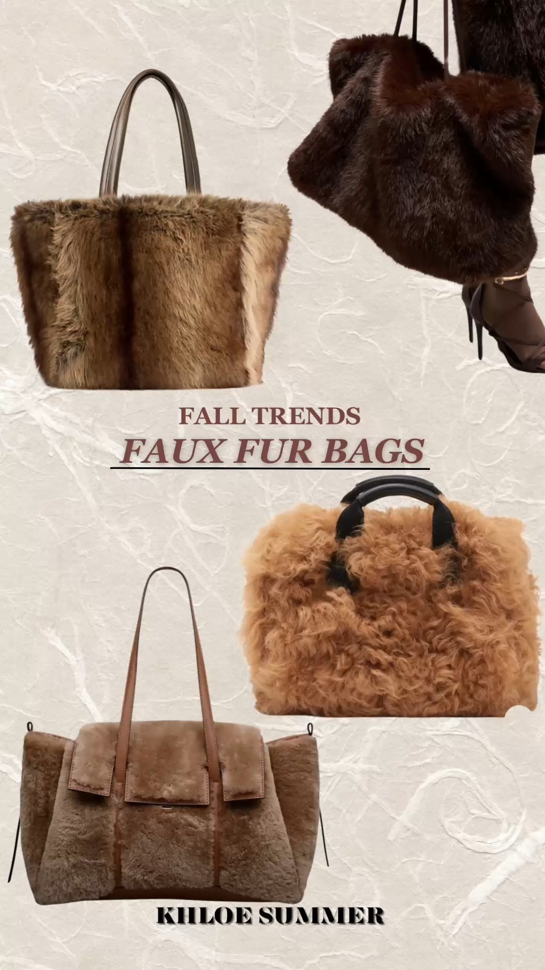 I’m loving this trend for the Fall! Fur bags, use them as a tote or a clutch for your Autumn Nights 

#LTKItBag #LTKStyleTip #LTKSeasonal