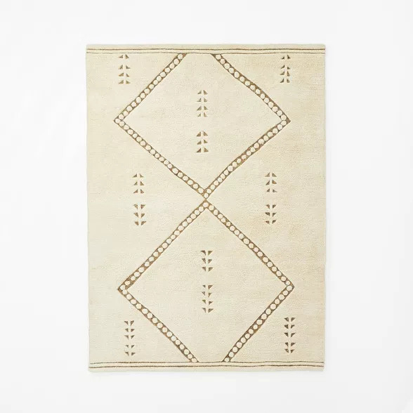 Cedar Hills Plush Geo Print Rug Cream - Threshold™ designed with Studio McGee | Target